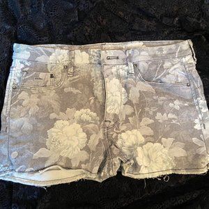 H&M Floral Low Waist Denim Cut Off Shorts